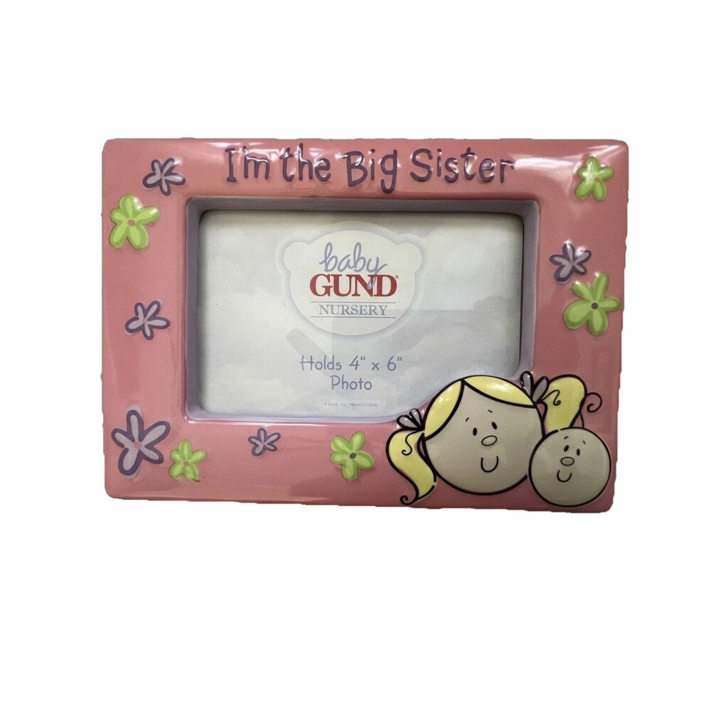 “I’m The Big Sister” PICTURE PHOTO FRAME 4X6 PINK FLORAL New